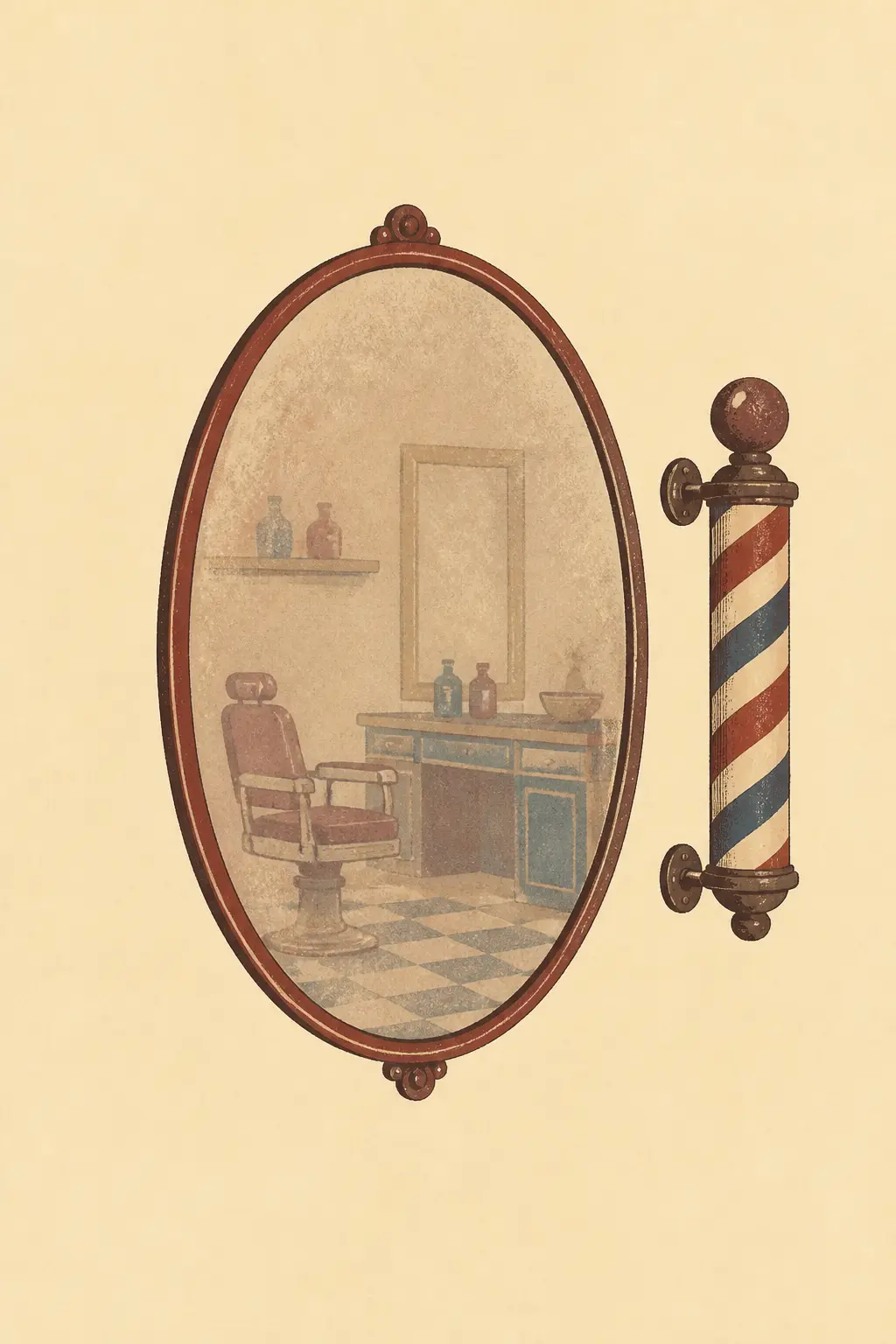 Barbershop wall mirror