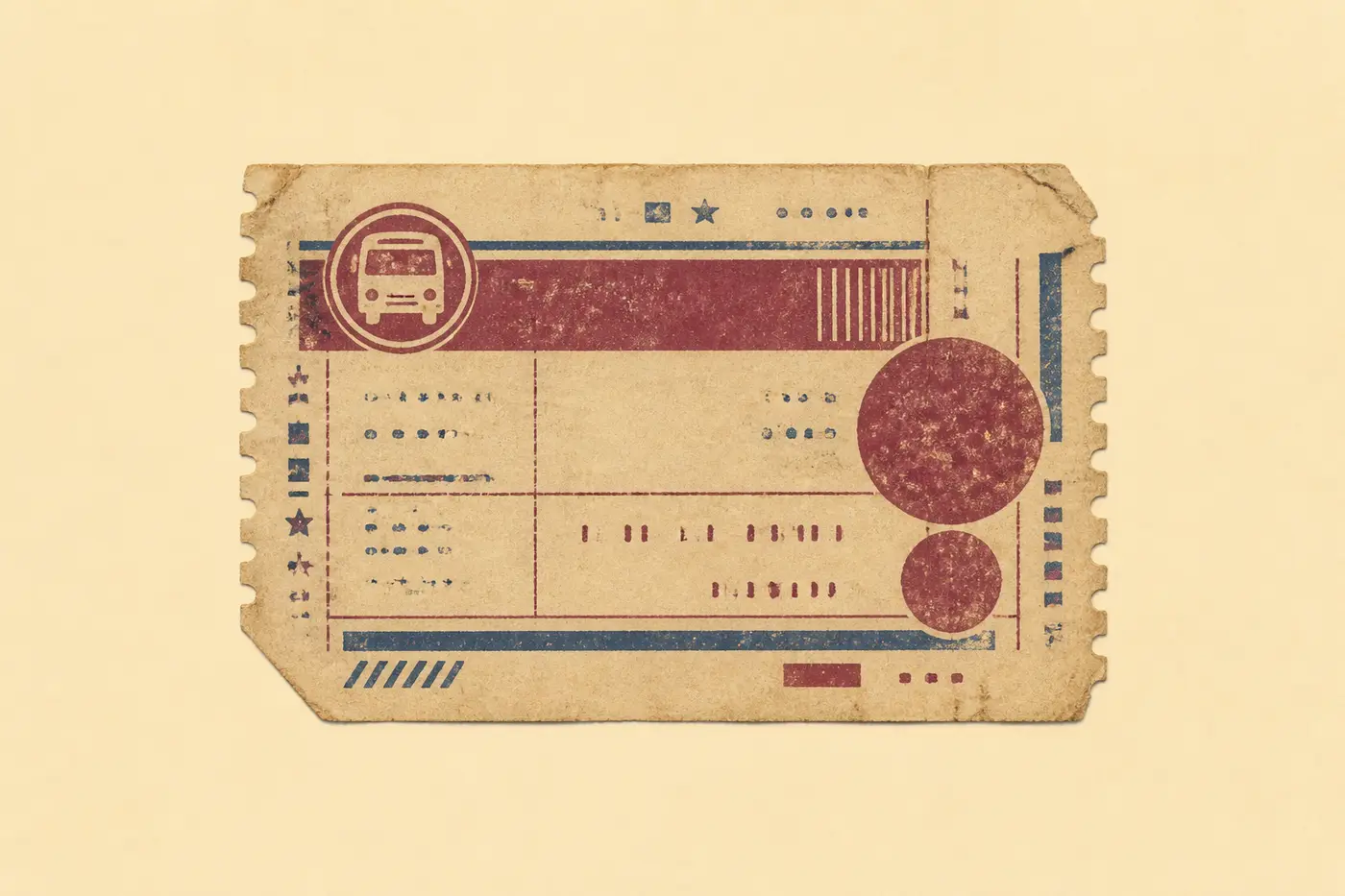 Faded bus ticket