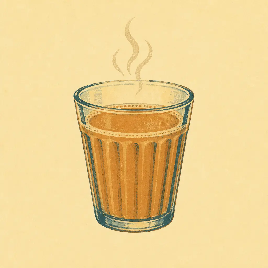 Cutting chai in a ribbed glass