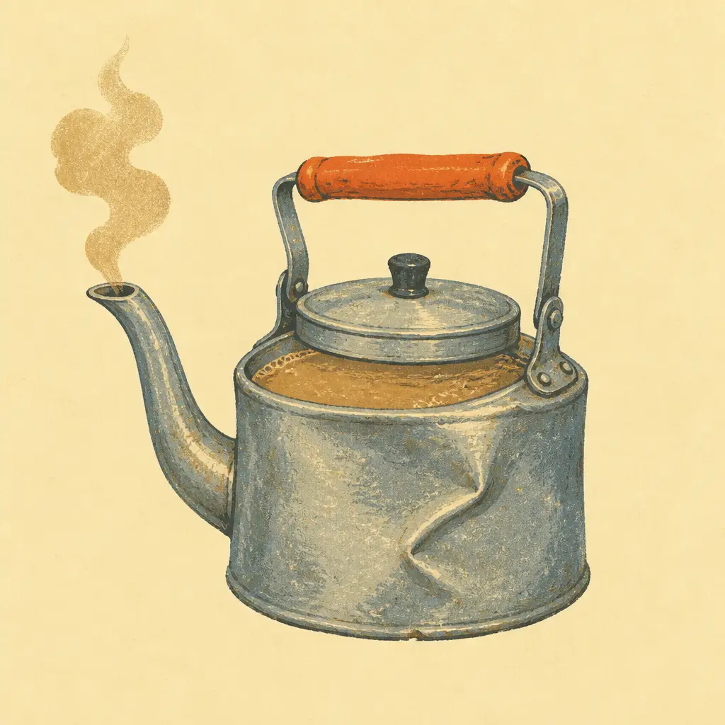 Roadside aluminum chai kettle